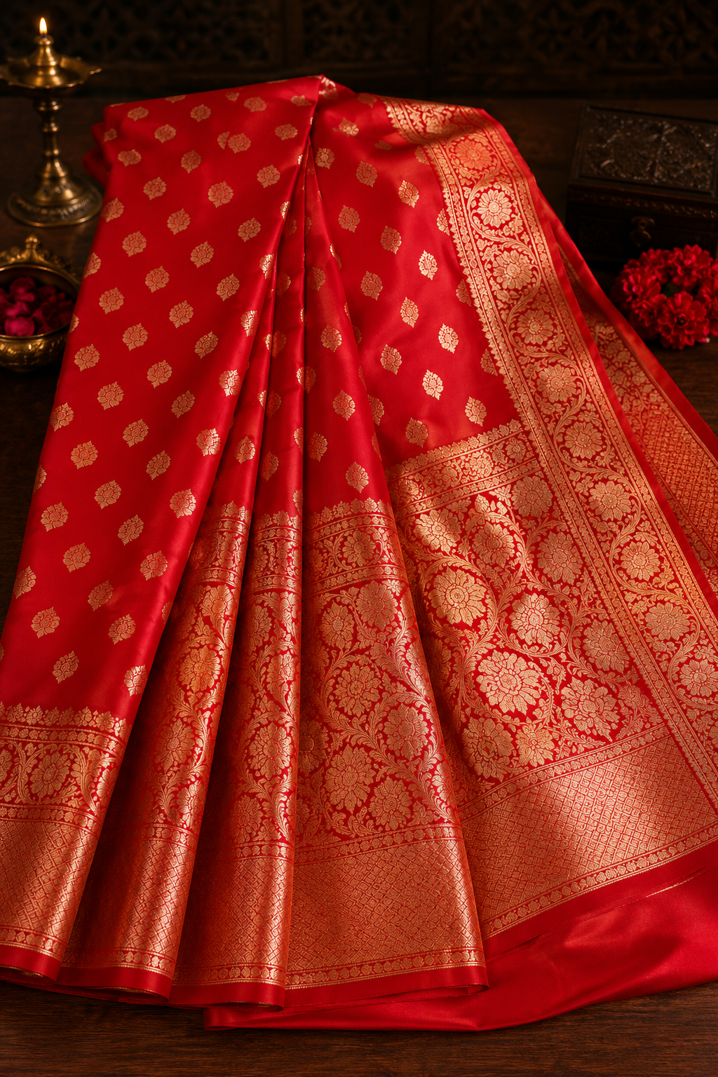 banarasi saree red